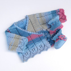 Brassière bébé en coton multicolore et chaussons assortis
