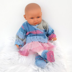 Brassière bébé en coton multicolore et chaussons assortis