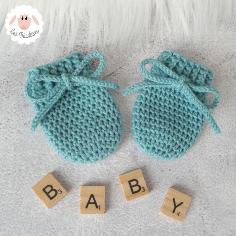 Moufles bébé en laine mérinos sur commande