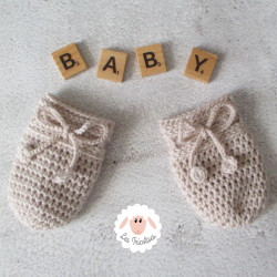 Moufles bébé en laine mérinos sur commande