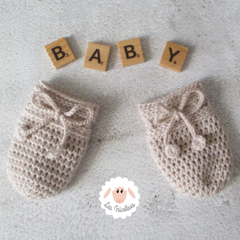 Moufles bébé en laine mérinos sur commande