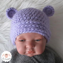 Bonnet et chaussons en maille épaisse