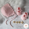 Bonnet béguin et ballerines en coton