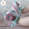 Chaussons bébé fille ballerines à fleurs