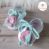 Chaussons bébé fille ballerines à fleurs