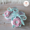 Chaussons bébé fille ballerines à fleurs