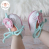 Chaussons bébé fille ballerines à fleurs