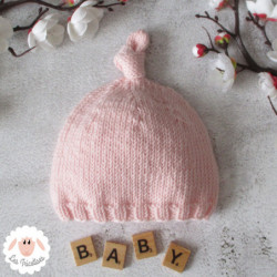 Bonnet de naissance en laine mérinos