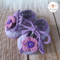 Chaussons bébé fille ballerines à fleurs