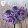 Chaussons bébé fille ballerines à fleurs