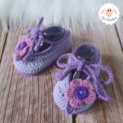 Chaussons bébé fille ballerines à fleurs