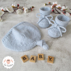 Ensemble chaussons et bonnet en laine mérinos