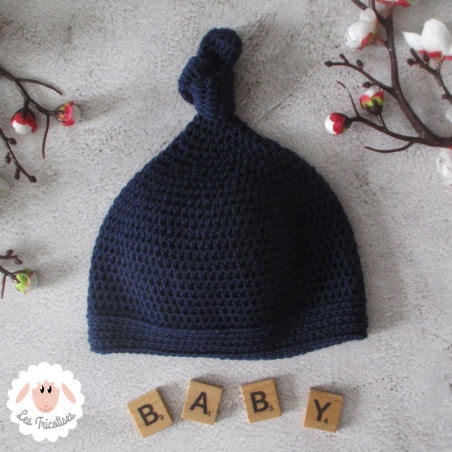 Bonnet bébé lutin en laine mérinos