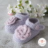 Chaussons bébé babiesà fleurs mauves