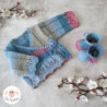 Brassière bébé en coton multicolore et chaussons assortis