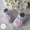 Chaussons bébé babiesà fleurs mauves