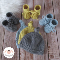Bonnet et chaussons en laine mérinos
