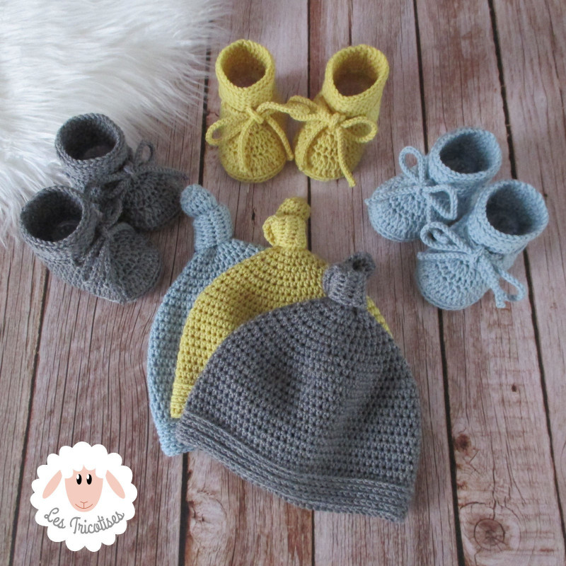 Bonnet et chaussons en laine mérinos
