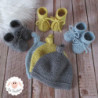 Bonnet et chaussons en laine mérinos
