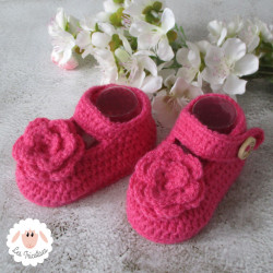Chaussons bébé ballerines babies à fleurs