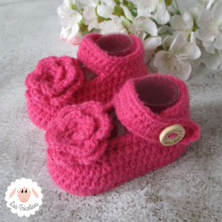 Chaussons bébé ballerines babies à fleurs