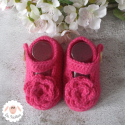 Chaussons bébé ballerines babies à fleurs