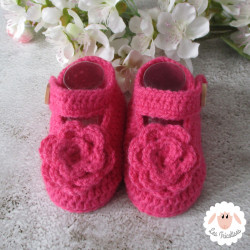 Chaussons bébé ballerines babies à fleurs