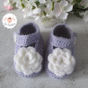 Chaussons bébé ballerines babies à fleurs blanches