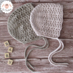 Bonnet béguin en coton et mérinos