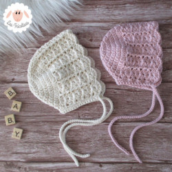 Bonnet béguin en coton et mérinos
