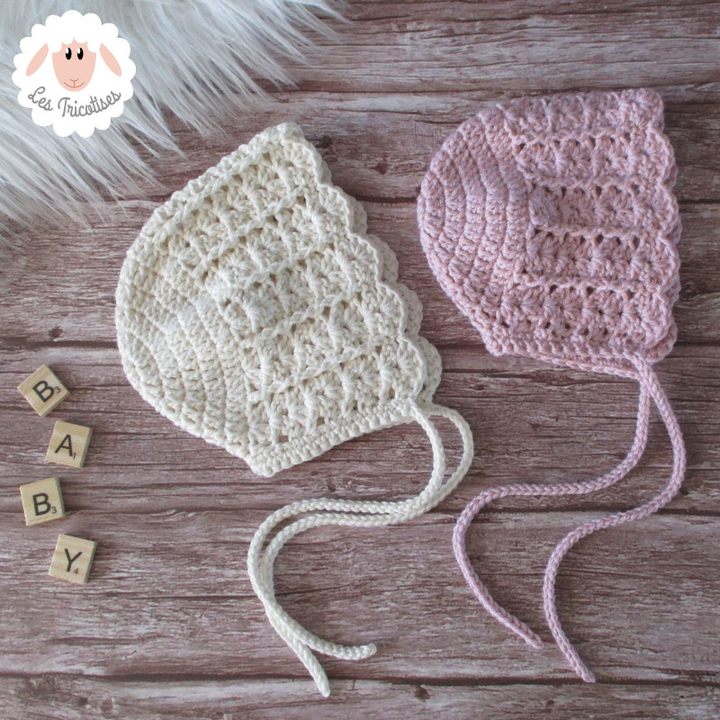Bonnet béguin en coton et mérinos