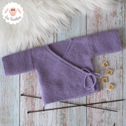 Brassière croisée de naissance en laine mérinos