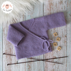 Brassière croisée de naissance en laine mérinos