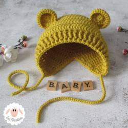 Bonnet béguin à oreilles d'ours