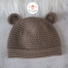 Bonnet ourson et chaussons assortis en laine mérinos