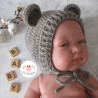 Bonnet béguin à oreilles d'ours