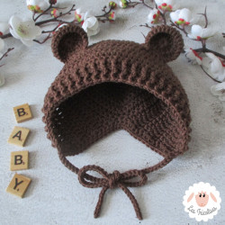 Bonnet béguin à oreilles d'ours