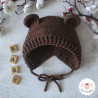 Bonnet béguin à oreilles d'ours