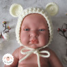 Bonnet béguin à oreilles d'ours