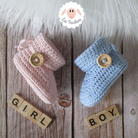 Chaussons fille ou garçon en laine mérinos