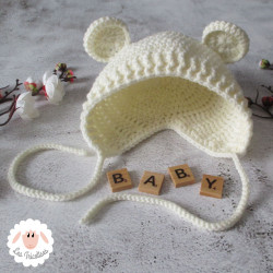 Bonnet béguin à oreilles d'ours