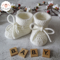 Bonnet ourson et chaussons en laine mérinos