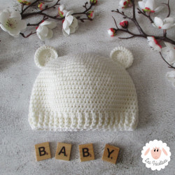 Bonnet ourson et chaussons en laine mérinos