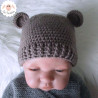 Bonnet ourson et chaussons de naissance en laine mérinos