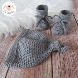 Bonnet et chaussons en laine mérinos