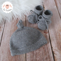 Bonnet et chaussons en laine mérinos
